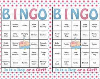 Gender reveal bingo | Etsy