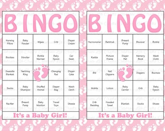 Baby shower bingo board