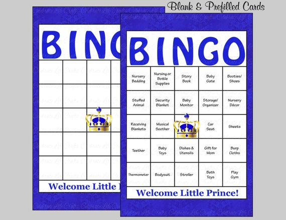 Baby shower bingo board printable