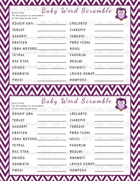 Baby ABC's Baby Shower Game - Owl Baby Shower Theme for Baby Girl