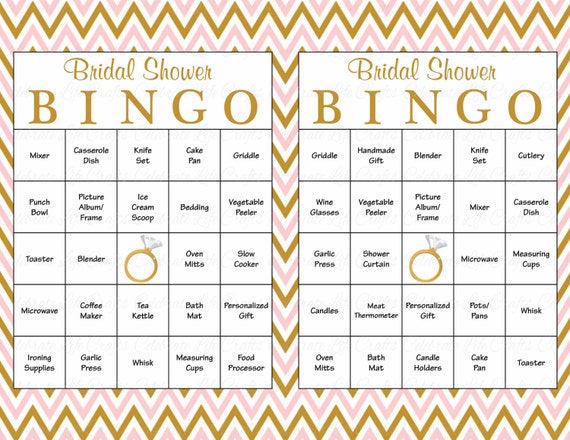 Blank Bridal Shower Bingo Template