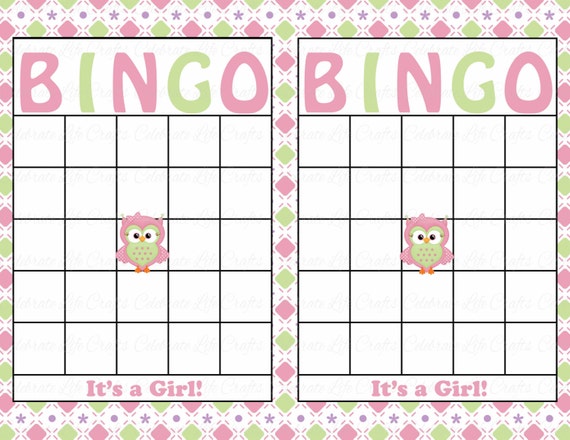 Baby Shower Bingo Printable Cards Template Paper Trail Design