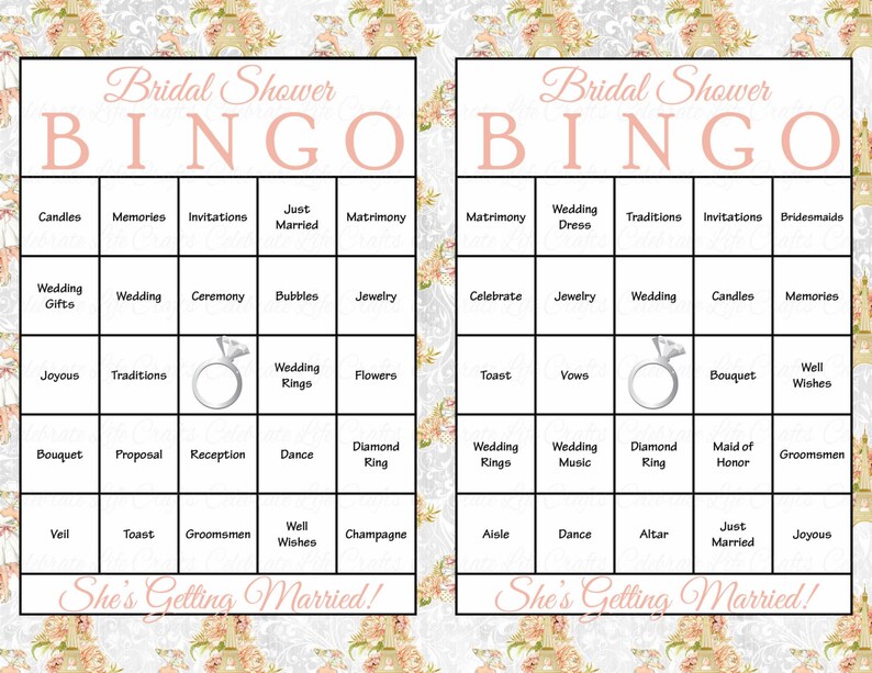 30 Bridal Bingo Playing cards - Bridal Shower Bingo Sport - Prefilled Bingo - Bridal Shower Recreation - Printable Down load - Floral Paris Marriage WD1001 picture regarding Bridal Bingo Printable known as 30 Bridal Bingo Playing cards - Bridal Shower Bingo Match - Prefilled Bingo - Bridal Shower Match - Printable Down load - Floral Paris Marriage WD1001