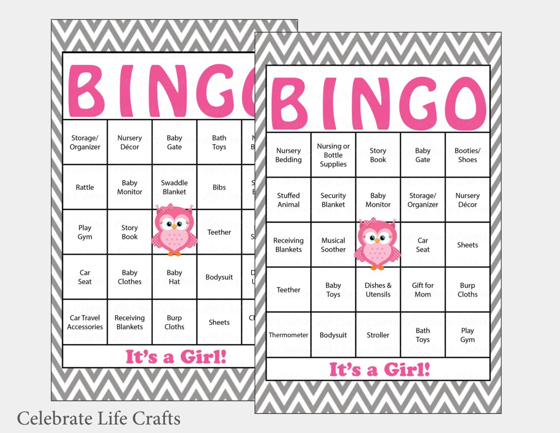 100 Owl Baby Shower Bingo Cards 100 Prefilled Bingo Card | Etsy