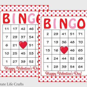 100 Valentines Bingo Cards Printable Valentine Bingo Cards Instant ...