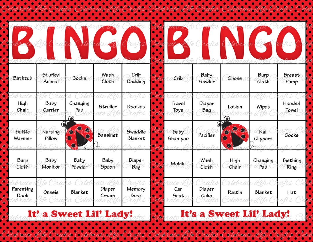 30 Baby Shower Bingo Cards - Printable Party Baby Girl - Instant ...