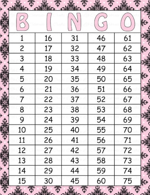 60 Geburtstag Druckbare Bingo Karten Sofort Download Pink Etsy