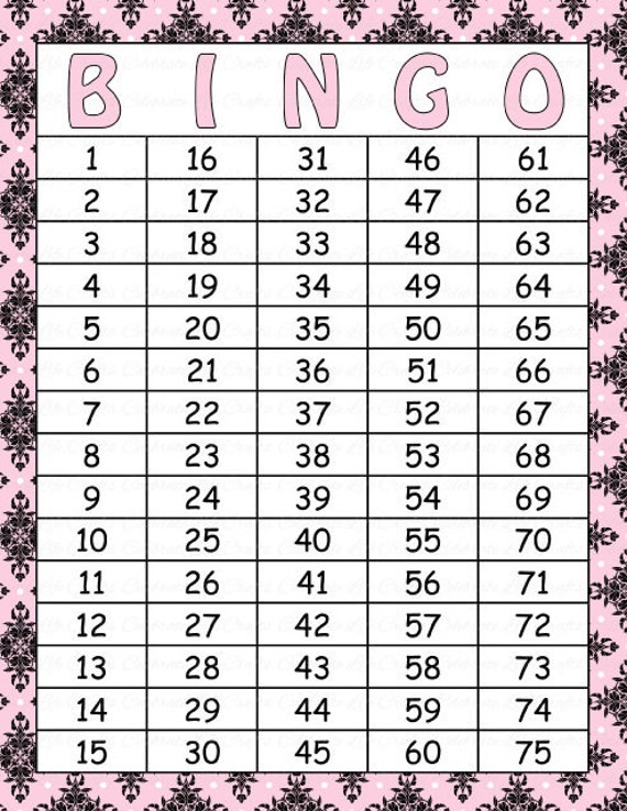 60 Geburtstag Druckbare Bingo Karten Sofort Download Pink Etsy