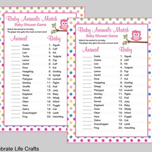 baby shower baby animals match answers baby shower baby animals match answers