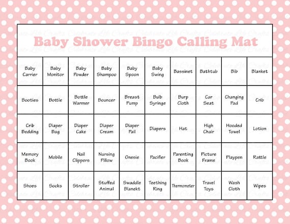 Baby Girl Names Bingo Game 60 Cards Fun for Baby (Instant Download