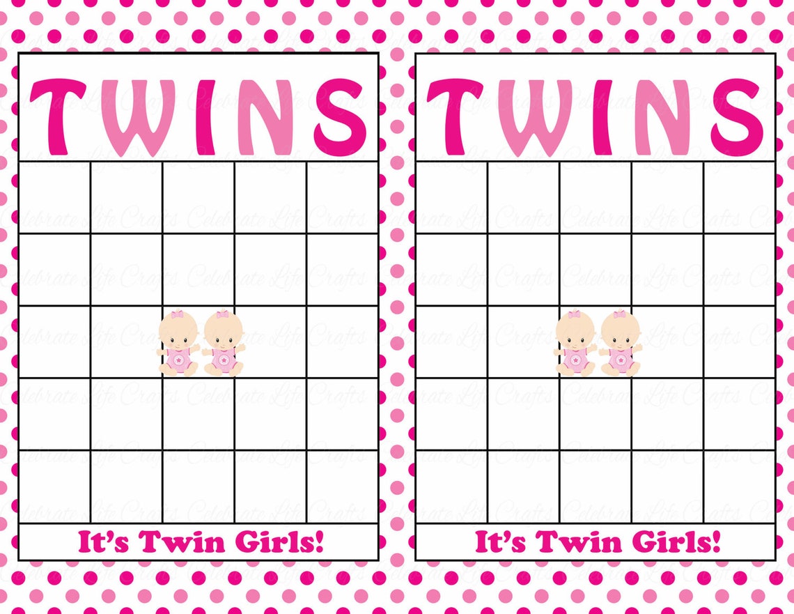 Blank Baby Shower Bingo Cards Printable Party Baby Girl Etsy