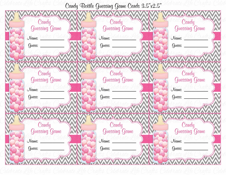baby shower candy bottle or candy jar guessing game