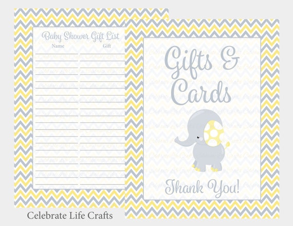 Elephant Little one Shower Reward Record and Present Desk Indication photo relating to Printable Baby Shower Gift List called Elephant Boy or girl Shower Reward Record and Present Desk Signal