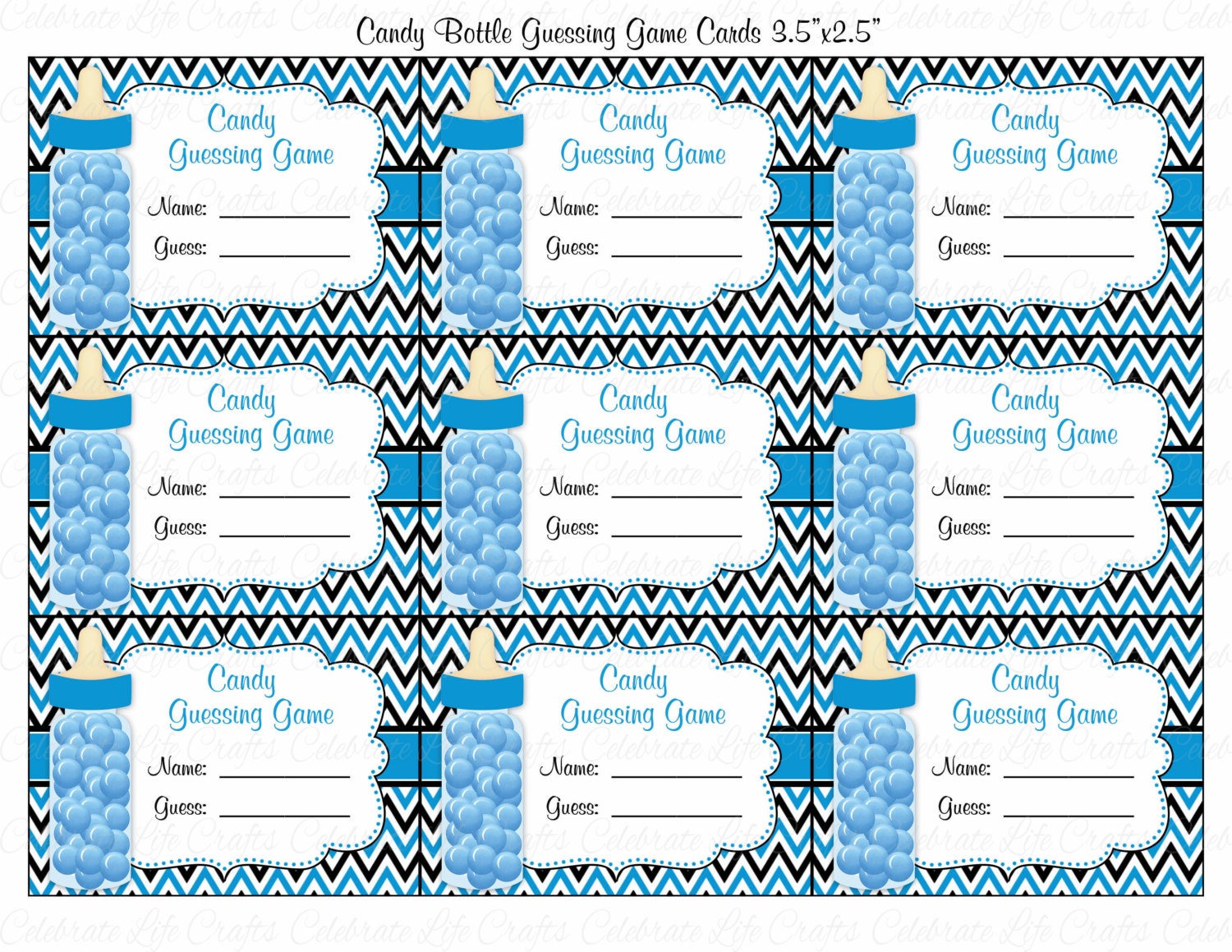 Baby Shower Candy Bottle or Candy Jar Guessing Game Sign and Etsy