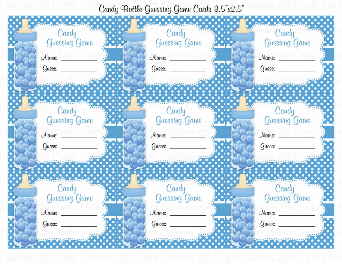 Baby Shower Candy Bottle Guessing Game Sign and Tags Baby Etsy