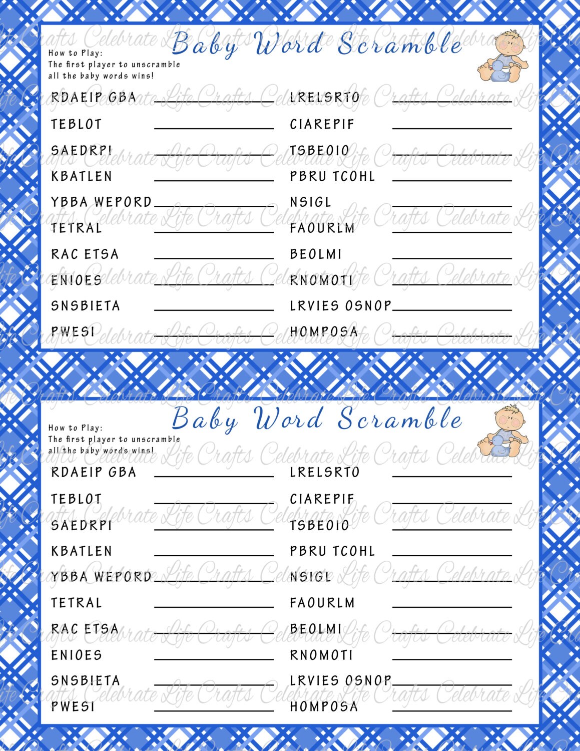Baby Shower Word Scramble Game Printable Baby Shower Games Etsy Baby Shower Word Scramble Game Printable Baby Shower Games Etsy