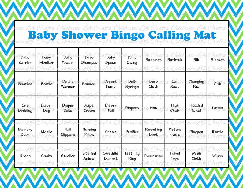 30 Little Man Baby Shower Bingo Cards Bowtie Theme Printable Party Boy Instant Download Blue Green Chevron B048 image 3