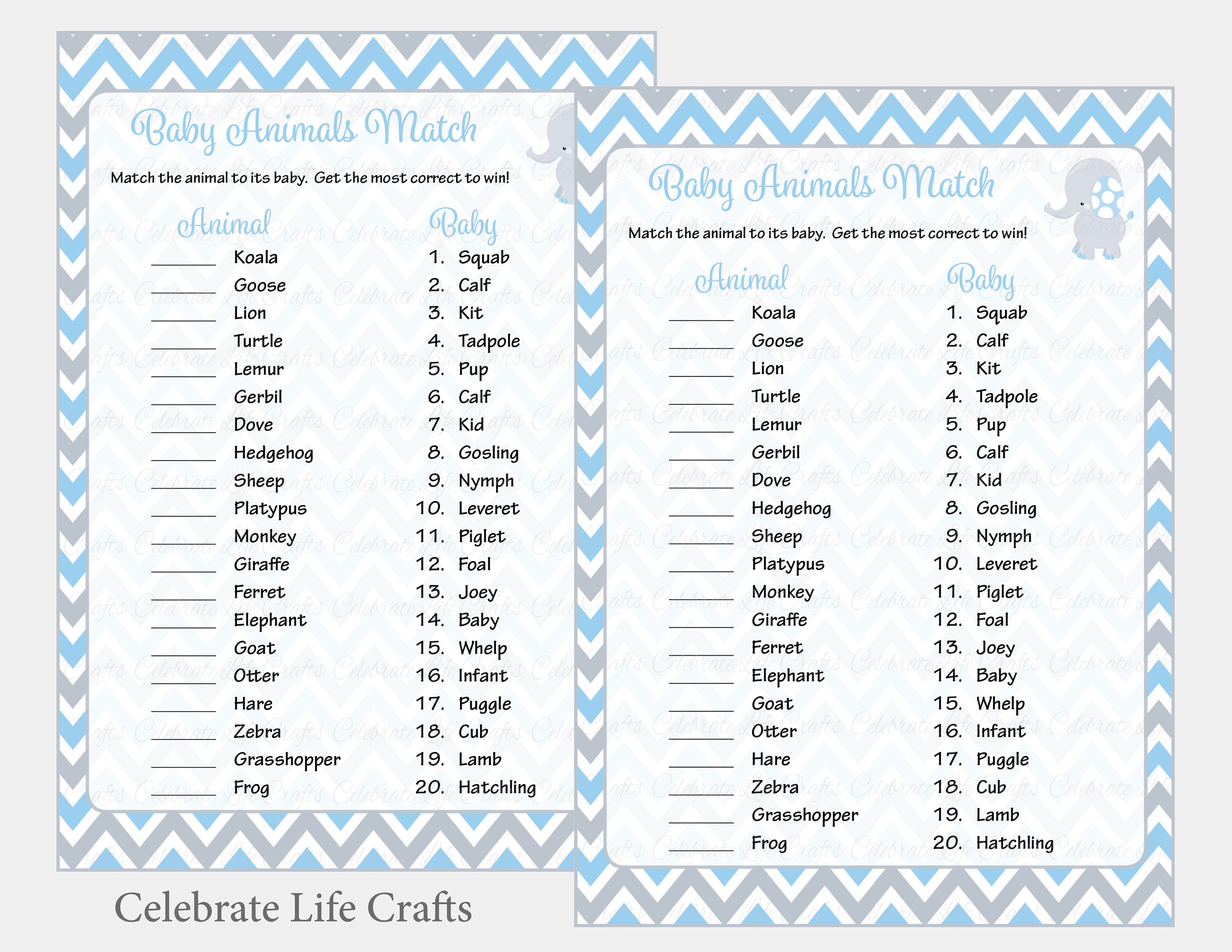 Baby animals match answer blutiklo