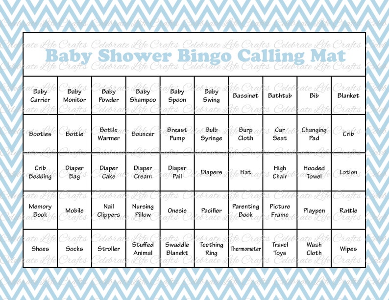 100 Baby Shower Bingo Cards Printable Party Baby Boy Instant Download Baby Blue Chevron Teddy Bear Baby Shower Gift Bingo B028 image 2