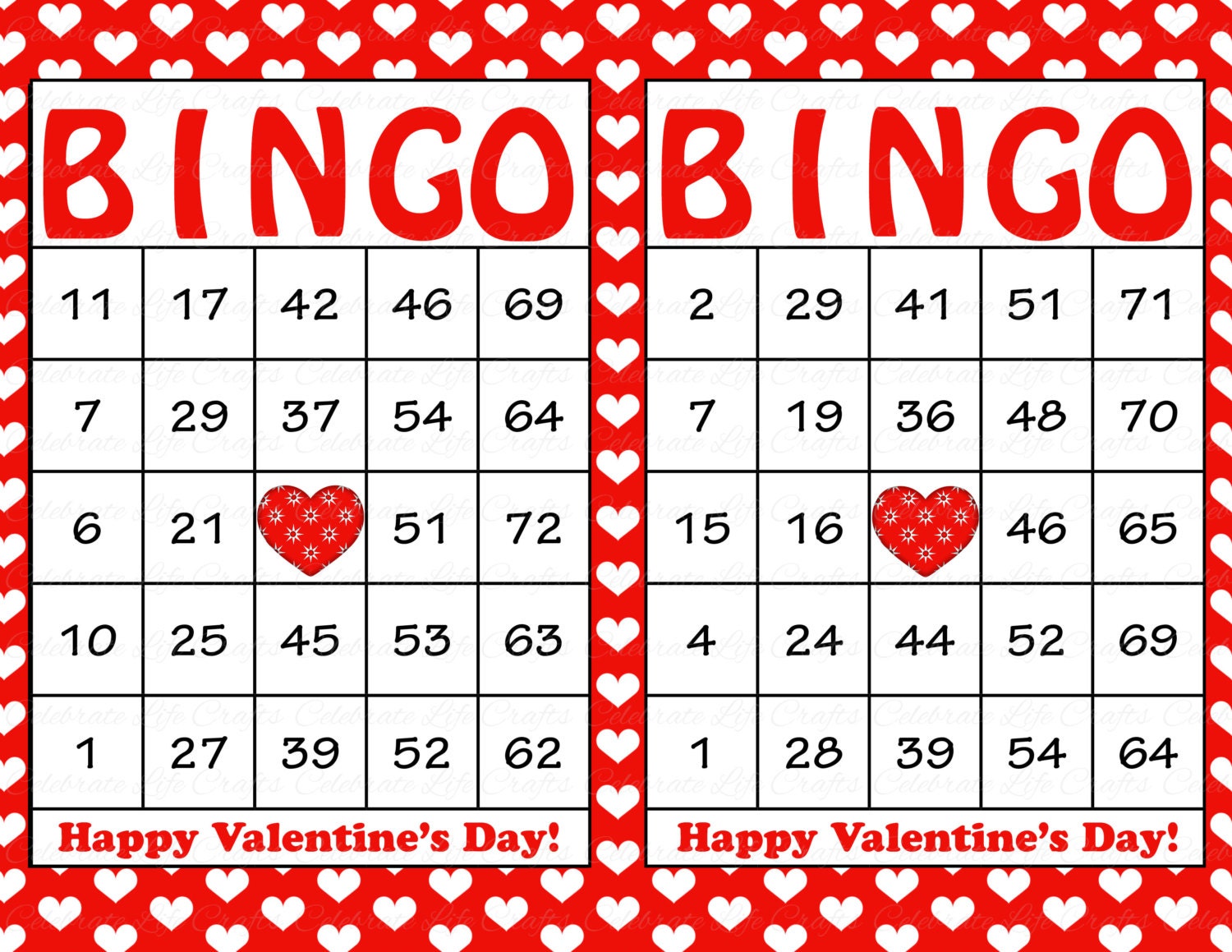 san-valent-n-100-bingo-cartas-juego-de-bingo-para-imprimir-etsy