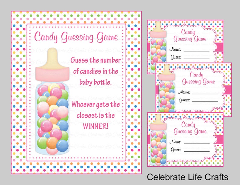Baby Shower Candy Bottle Guessing Game Sign And Tags Baby Etsy Baby Shower Candy Bottle Guessing Game Sign And Tags Baby Etsy