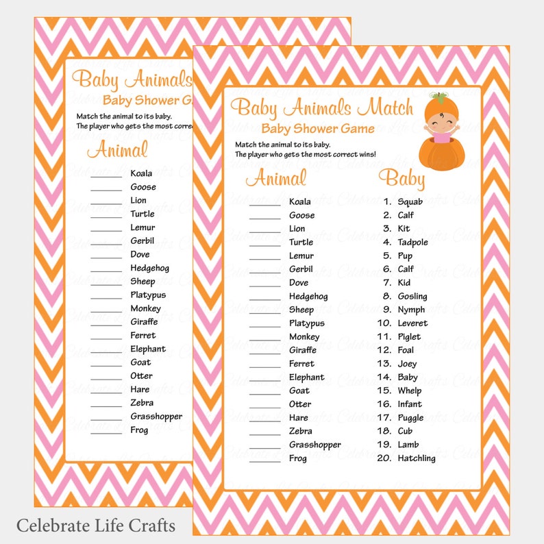 Baby Animals Match Game With Answer Key Printable Baby Etsy