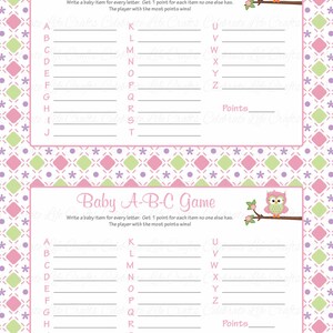 Baby Shower Baby ABC Game Printable Baby Shower Games Instant Download ...