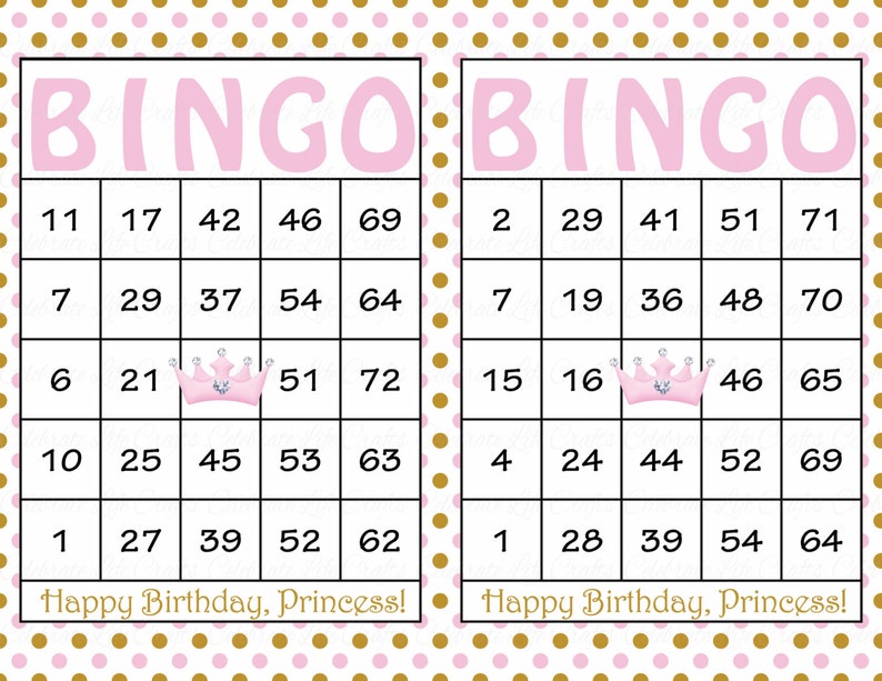 60 Birthday Printable Bingo Cards Instant Download Pink - Etsy