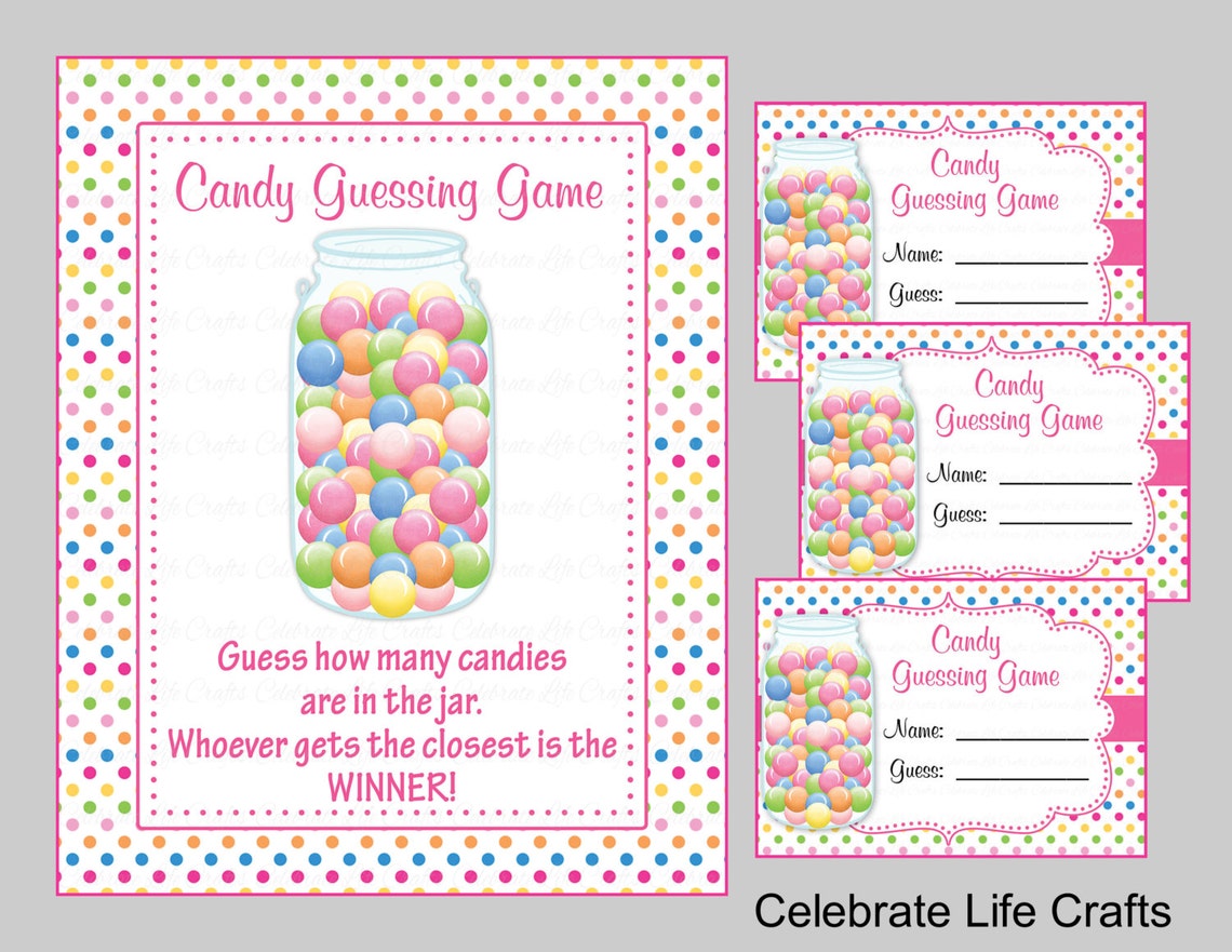 Baby Shower Candy Bottle Guessing Game Sign and Tags Baby Etsy