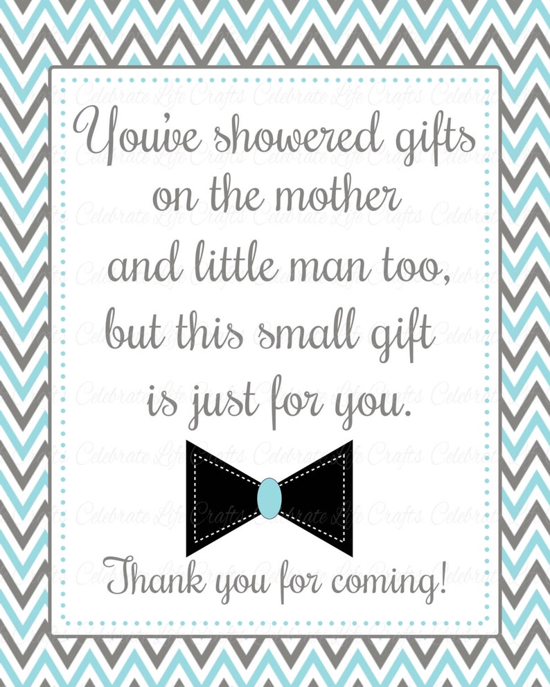 Baby Shower Printable Thank You Favor Sign Printable Baby