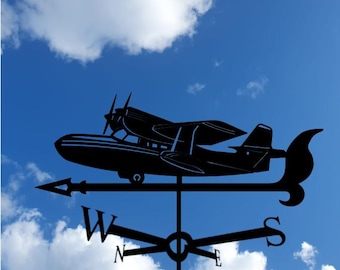 Grumman Widgeon vliegtuig metalen windwijzer, lasergesneden stalen luchtvaartdecoratie