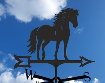 Metalen windwijzer in de vorm van een Mustang, lasergesneden staal, voor dak- en muurmontage, tuindecoratie, cadeau voor paardenliefhebbers