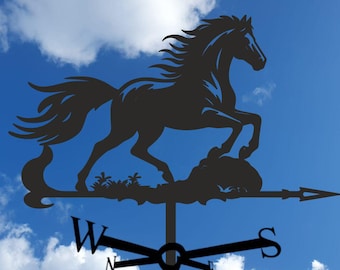 Metalen windwijzer in de vorm van een Bucephalus-paard, lasergesneden stalen dakmontage, tuindecoratie
