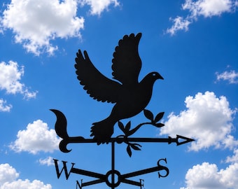 Windwijzer met vredesduif | Stalen windwijzer | Tuindecoratie voor buiten
