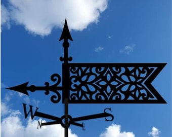 Decoratieve metalen windwijzer, lasergesneden staal, landelijke tuindecoratie