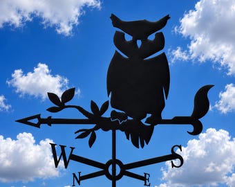 Uil metalen windwijzer | Stalen dakwindwijzer | Tuinschuur decoratie