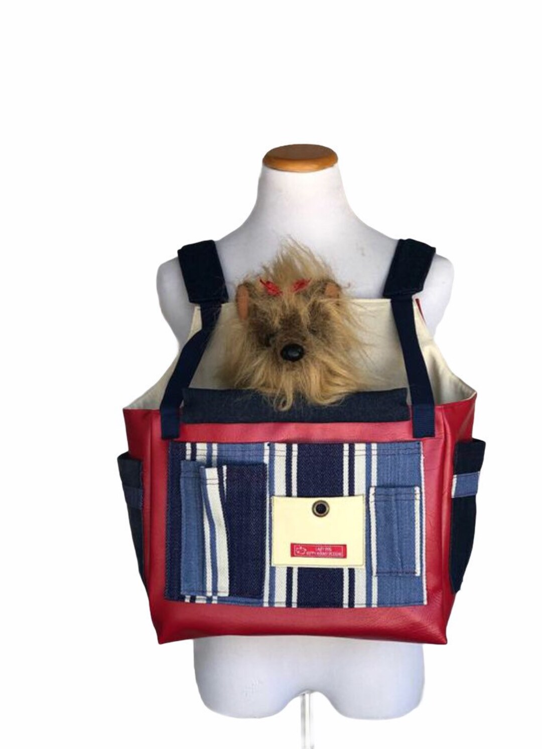 Red Leather Carrier, Pet Carrier, Front Pack Dog Carrier, Dog Sling