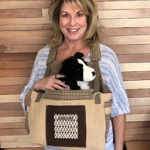 Dog Carrier , Houndstooth Carrier, Pet Carrier, Dog Sling, Cat Sling, Dog Bag, Pet Bag, Front Pack Dog Carrier, Cat Bag