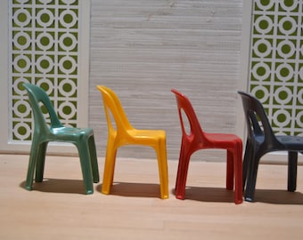 Vintage STAMP Henry Massonnet Design French Miniature Chairs and Table