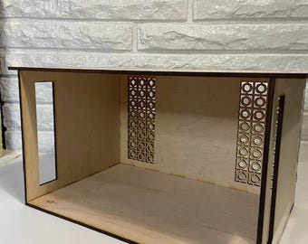 Mid-century Modern Room Box SVG File for Glowforge Proofgrade Thick Plywood