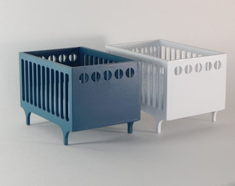 Modern Dollhouse Crib 1:12 Scale