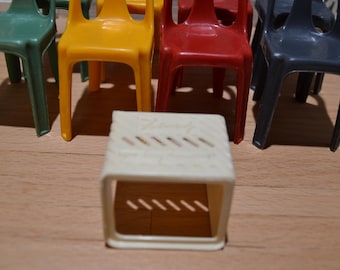 Vintage STAMP Henry Massonnet Design French Miniature Chairs and Table