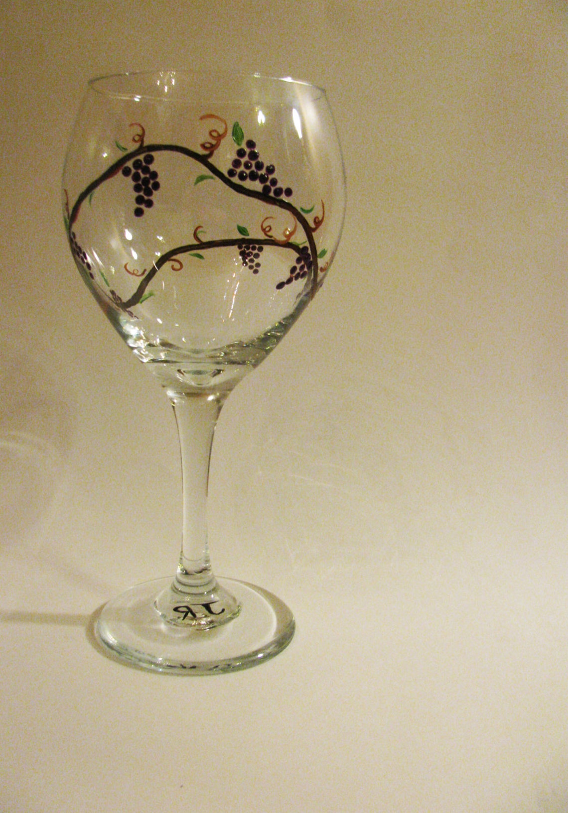 Grape Vine Wine Glass Etsy