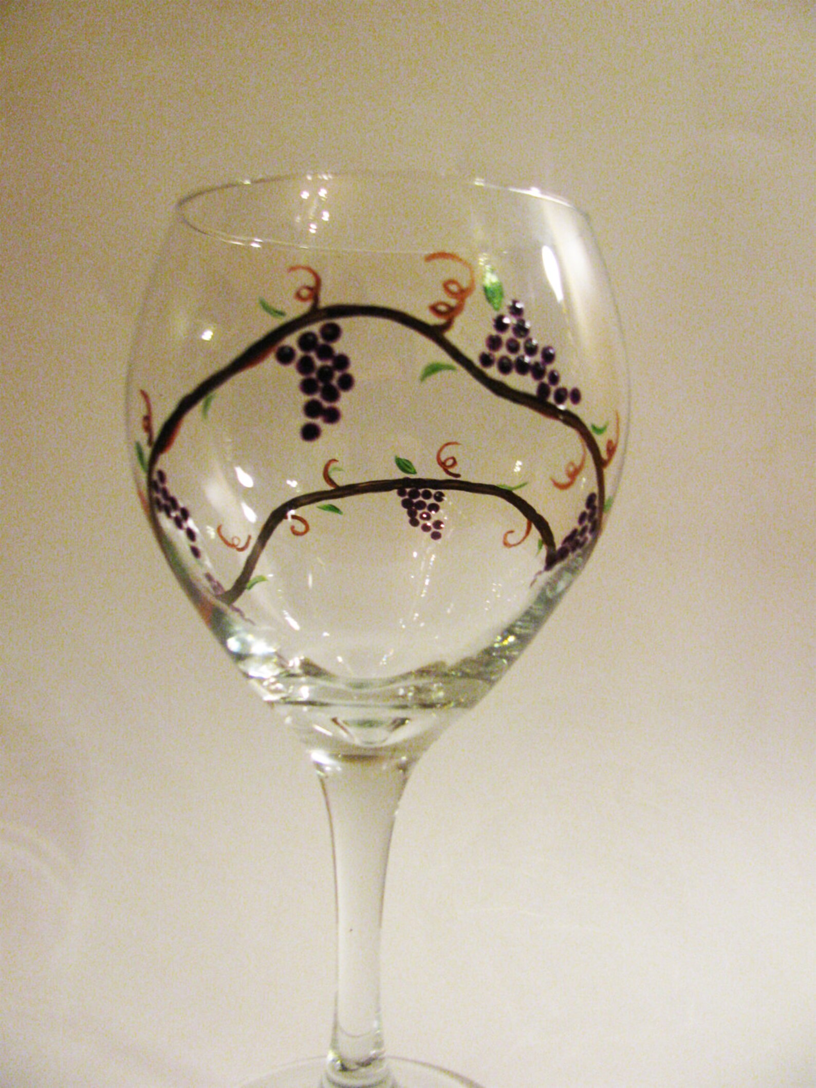 Grape Vine Wine Glass Etsy