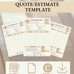 Editable Canva Quote Estimate Template | Business Service PDF Download