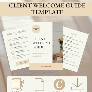 Client Welcome Guide Template | Editable Canva Onboarding Packet (Digital Download)