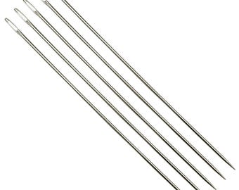 5 Large Eye Bookbinding Needles, Long Hand Sewing for Leather Crafts DIY