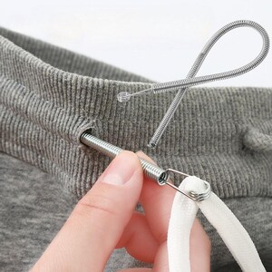Spring Drawstring Threader Tool | Bendable Elastic Threading Tool | Rope & Cord Threader for Hoodies, Pants Waistbands 1PC or 5PCS image 2