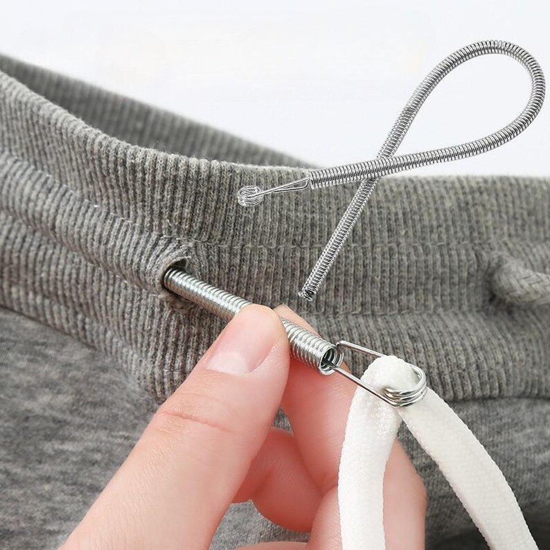 Spring Drawstring Threader Tool | Bendable Elastic Threading Tool | Rope & Cord Threader for Hoodies, Pants Waistbands 1PC or 5PCS image 2