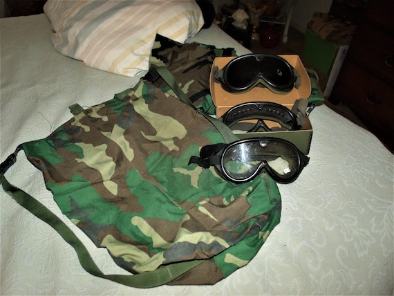 Military camouflage bag ,goggles etc.